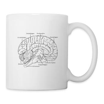 Die Anatomie des Gehirns vom Mensch - Tasse - Weiß - Rechts