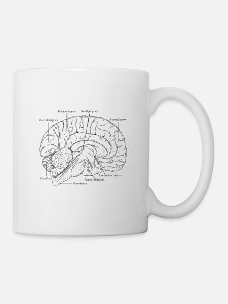 Die Anatomie des Gehirns vom Mensch - Tasse - Weiß