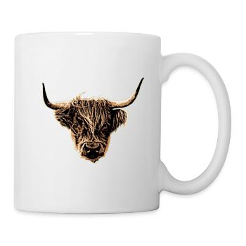 Hochlandrind - Tasse - Weiß - Rechts