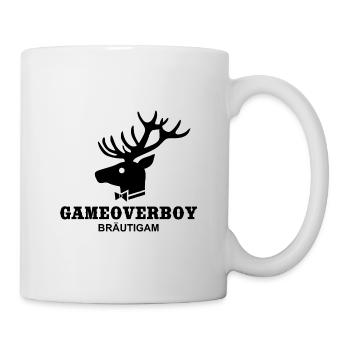 Junggesellenabschied JGA Bräutigam Hirsch lustig - Tasse - Weiß - Rechts
