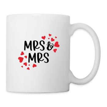 MRS & MRS LOVE LOVE GIRLS FEMMES MOTIFS LGBT - Mug blanc - blanc - Droite
