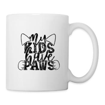 mes enfants ont des pattes chat - Drôles de dictons de chat - Mug blanc - blanc - Droite
