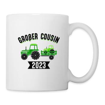 Großer Cousin 2023 - Traktor Landwirt Junge Geburt - Tasse - Weiß - Rechts