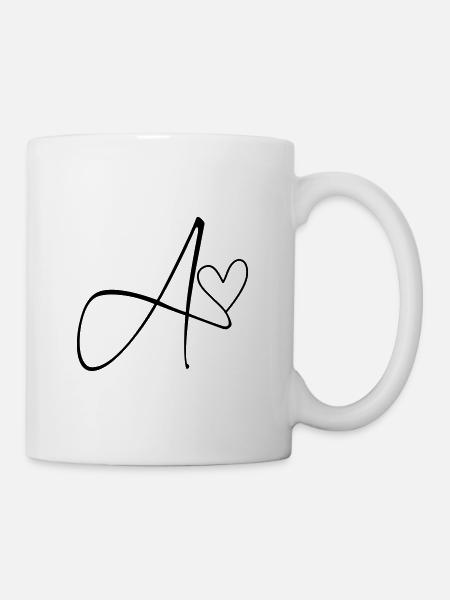 Buchstabe A Buchstabe-A Kalligrafie - Tasse - Weiß