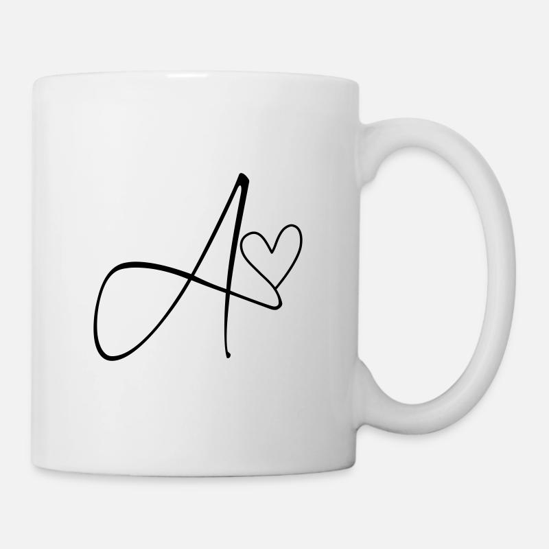 Buchstabe A Buchstabe-A Kalligrafie - Tasse - Weiß