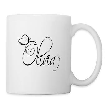 Olivia Surname First Name Girl Calligraphy Decor - Mug - white - Right