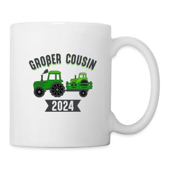 Großer Cousin 2024 - Traktor Landwirt Junge Geburt - Tasse - Weiß - Rechts