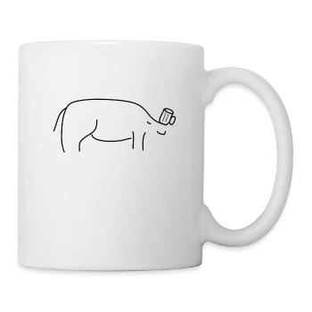 Maßhorn schwarz Biertrinker - Tasse - Weiß - Rechts
