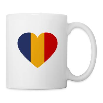 Drapeau du cœur de la Roumanie - Mug blanc - blanc - Droite