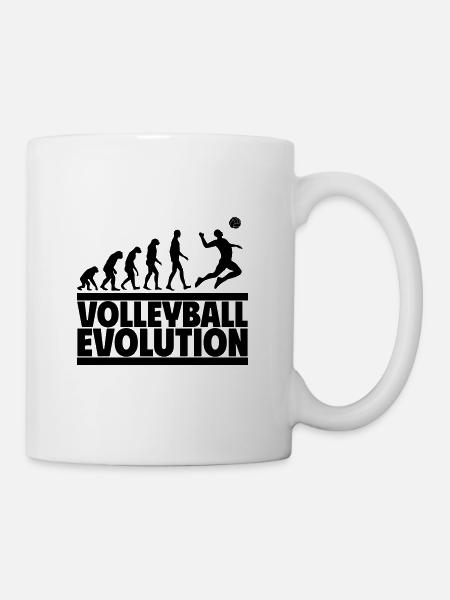 Volleyball Evolution: Die Reise zum Volleyballer - Tasse - Weiß