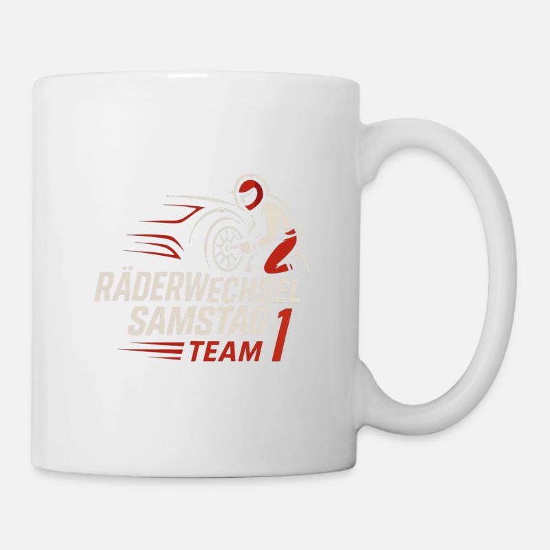 Changement de roue samedi Équipe 1 - Mug blanc - blanc