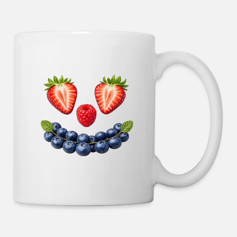 Beeren Gesicht - Tasse - Weiß