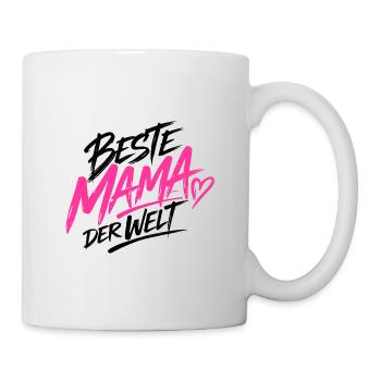 Beste Mama der Welt Neon Rosa - Tasse - Weiß - Rechts