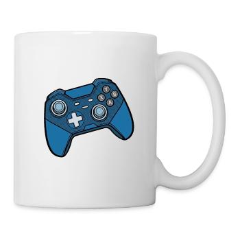 Motif de manette de jeu bleu - Mug blanc - blanc - Droite