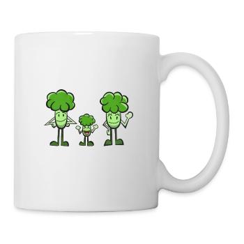 Broccoli Familie - Tasse - Weiß - Rechts