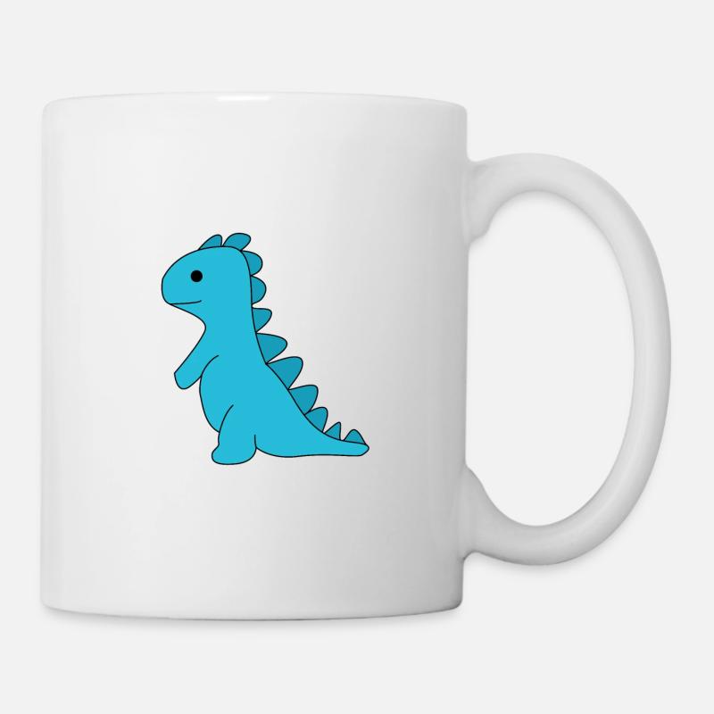 Dino blau - Tasse - Weiß