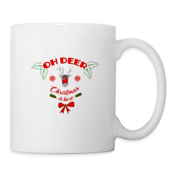 oh deer christmas is here - Mug - white - Right