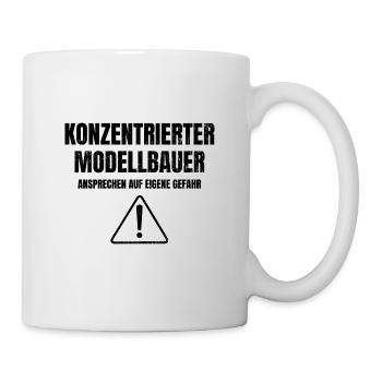 Konzentrierter Modellbauer | Modellbau Geschenke - Tasse - Weiß - Rechts