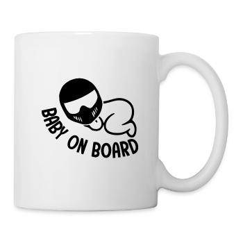 Baby an Bord Geschenk Humor Motorrad Biker - Tasse - Weiß - Rechts