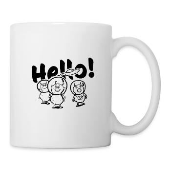 Hallo - Tasse - Weiß - Rechts