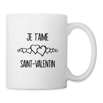 "Je t'aime T-Shirt St-Valentin disponible" - Mug blanc - blanc - Droite