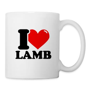 Ich liebe Lamm - Tasse - Weiß - Rechts