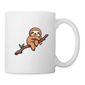Mignon paresseux dort sur la branche Chemise de sommeil Paresseux - Mug blanc - blanc - Droite