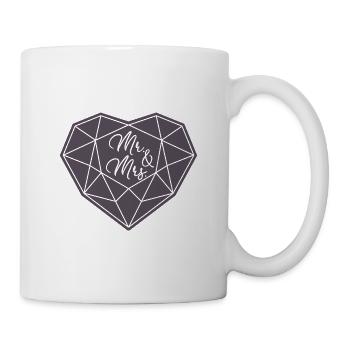 Mr. & Mrs. Wedding Engagement Marriage Proposal Love - Mug - white - Right