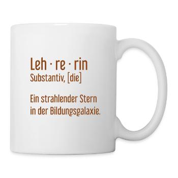 Lehrerin Lehrerinnen Schule Pädagogin Unterricht - Tasse - Weiß - Rechts