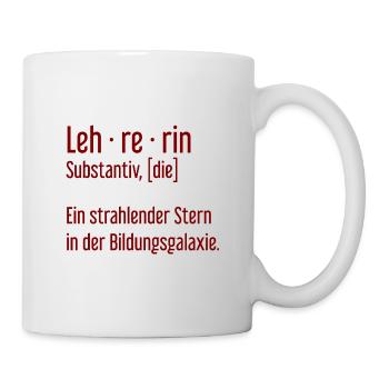 Lehrerin Lehrerinnen Schule Pädagogin Unterricht - Tasse - Weiß - Rechts