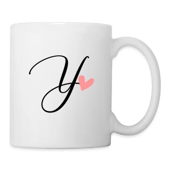 Première lettre Y lettre Ypsilon Calligraphie - Mug blanc - blanc - Droite