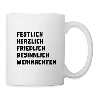 Frohe Weihnachten und besinnliches Heilig Abend - Tasse - Weiß - Rechts