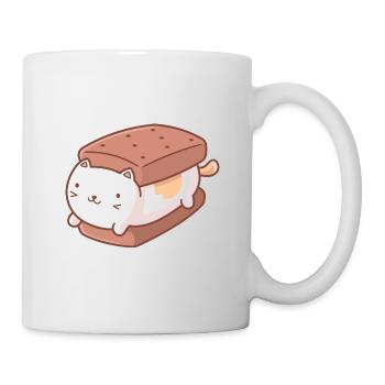 Kawaii Ice Cream Sandwich Cat - Mug - white - Right