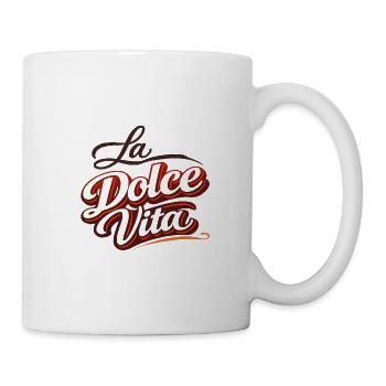 La Dolce Vita Retro Script - Tasse - Weiß - Rechts