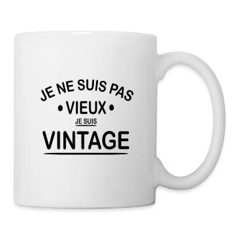 Je ne suis pas vieux je suis vintage - Mug blanc - blanc - Droite