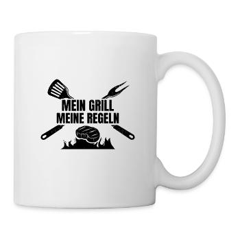 Mein Grill Meine Regeln | Griller Grillen Geschenk - Tasse - Weiß - Rechts