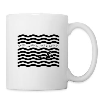 genitiv ins wasser Deutschlehrer spruch - Tasse - Weiß - Rechts
