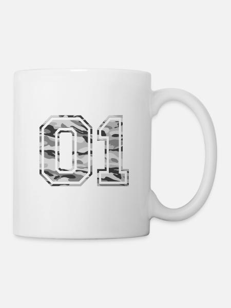01 Camouflage Grau - Tasse - Weiß