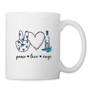 Paix Amour Ouzo - Mug blanc - blanc - Droite