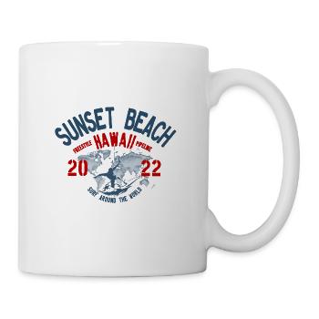 Surf around the world Sunset beach Hawaii blc - Mug blanc - blanc - Droite