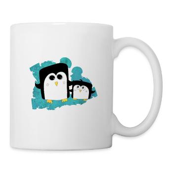 Pinguin Geschwister - Tasse - Weiß - Rechts