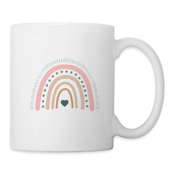 Regenbogen Boho Bohême Kind Baby Vintage Mädchen - Tasse - Weiß - Rechts