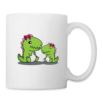 Grande soeur Dino frères et sœurs Petite fille - Mug blanc - blanc - Droite
