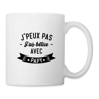 J'peux pas j'ai bêtise avec papy - Mug blanc - blanc - Droite