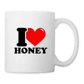 Ich liebe Honig - Tasse - Weiß - Rechts