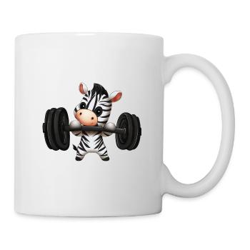 Fitness Zebra avec haltères, motivant - Mug blanc - blanc - Droite