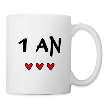 1. 1 AN. 1er ANNIVERSAIRE. ANNIVERSAIRE 1 AN - Mug blanc - blanc - Droite