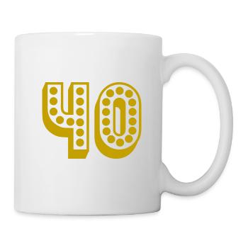 40. 40 ANS. 40e ANNIVERSAIRE. ANNIVERSAIRE 40 ANS. - Mug blanc - blanc - Droite