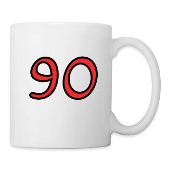 90. 90 ANS. 90e ANNIVERSAIRE. ANNIVERSAIRE 90 ANS. - Mug blanc - blanc - Droite