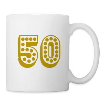 50. 50 YEARS. 50th ANNIVERSARY. 50TH ANNIVERSARY. - Mug - white - Right